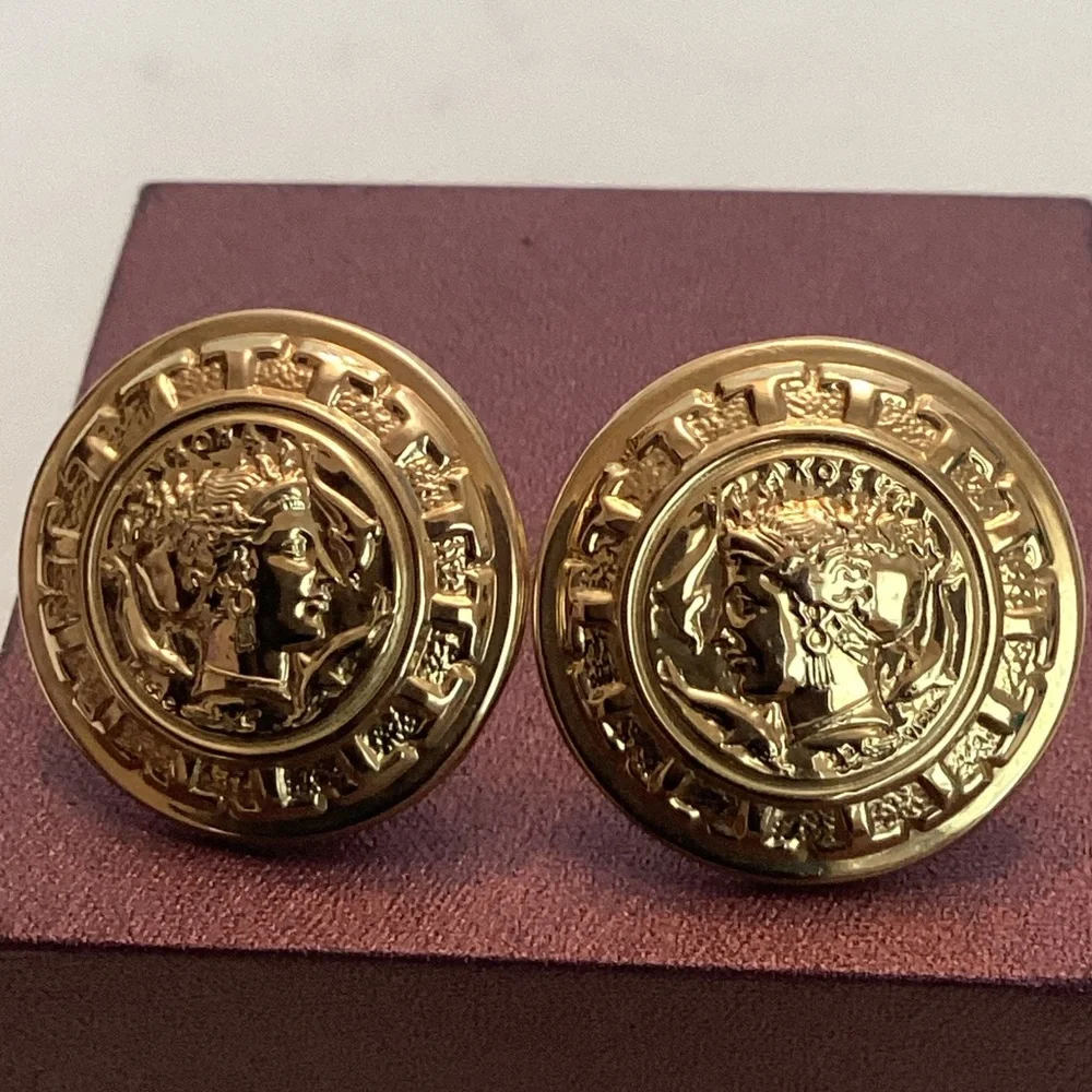 14k ROMAN STYLE EARRINGS - Picture 1 of 8